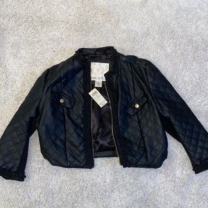 Cropped leather jacket